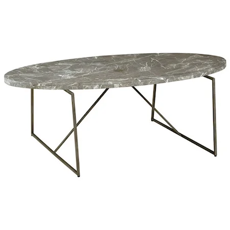 Marble Top Oval Cocktail Table